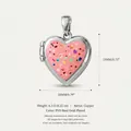 Polished silver-tone heart locket pendant featuring pink speckled glitter finish DIY - Pink Heart Locket (No. 1) / Silver