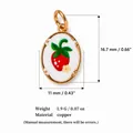 Gedetailleerde weergave van vergulde aardbeihanger met maat- en gewichtsgegevens - Grote Enkele Aardbei (9)