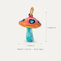 Colgante de hongo de esmalte de colores en cobre con diseño de corazón para DIY joyas - Colgante de Champiñón Venenoso de Ojos Azules No. 1 Solo (Sin Cadena) (19.3*15.3mm)