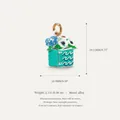 Detailed view of sweet dopamine book-shaped pendant with colorful flowers and alloy metal finish - Blue Book Bouquet Pendant Only (Without Chain)