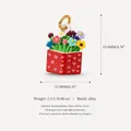 Detailed specifications of colorful flower bouquet book charm in alloy with 19.8mm height - Red Book Bouquet Pendant Only (Without Chain)