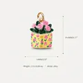 Detailed view of rose bouquet pendant on book-shaped base with dimensions 14x19.6mm - White Book Bouquet Pendant Only (Without Chain)