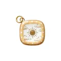 Enamel square copper charm pendant with hand-painted sun and cloud design for DIY jewelry - Cream Square Cloud Sun Pendant Only (Without Chain)