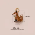 Orange enamel fox charm pendant with detailed dimensions and copper weight info - Small Fox (No.1)