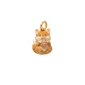 Detailed close-up view of a cute brown fox jewelry pendant holding a tiny pinecone - Pendant Only / Pinecone-Holding Orange Little Fox Pendant