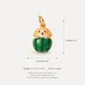 Detailed view of the cute dog watermelon charm including size and weight specifications - Watermelon Dog Pendant