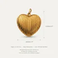 Elegante ciondolo a cuore in acciaio inossidabile placcato oro PVD per collane DIY - Ciondolo Cuore Grande Oro