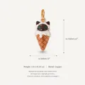 Detailed view of cat ice cream cone pendant with copper material and dimensions - Ice Cream Cat Pendant
