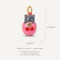 Detailed product dimensions and specifications for the cute kitten cherry enamel pendant - Cherry Cat Pendant