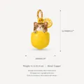 Detailed view of cute cat in lemon pendant showing 16.9mm height and copper material - Lemon Cat Pendant