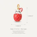 Detail showing the dimensions and weight of the cute strawberry cat pendant for jewelry. - Strawberry Cat Pendant