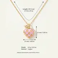 Guía detallada de tallas y materiales para el collar con colgante de corazón rosa - Estilo Melocotón (HSNK260416RI)