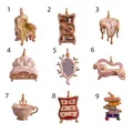 Set di ciondoli 3D mobili vintage con orologio che si scioglie e divano - Ciondolo Poltrona