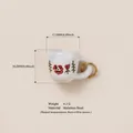 Ciondolo mini tazza da caffè con stampa floreale in acciaio inossidabile per gioielli - Ciondolo a Tazza Floreale / 17.5mm x 10.2mm