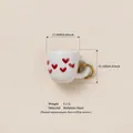 Small stainless steel cup pendant with red heart prints shown with exact dimensions - Pendant Only / Heart Cup Pendant