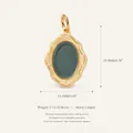 Pendente vintage in rame con smalto verde per collane e bracciali fai da te - Specchio (No. 11)