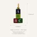 Pendentif en émail avec blocs de l'alphabet ABC pour la création de bijoux DIY - Blocs de Construction (No. 4)