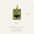 Pendentif livre en cuivre avec motif de guide cryptide pour la création de bijoux - Livre de Magie de Chauve-Souris Noire