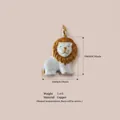 Cute cartoon lion animal pendant in copper material with white and brown enamel detail - No.1 Lion Pendant