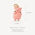 Simpatico ciondolo a forma di maialino rosa in rame con finitura smaltata per gioielli - Maialino
