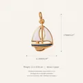 Pendentif voilier en émail doré pour bijoux DIY avec dimensions et matériau spécifiés - Voilier (No. 5)