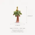 Detailed macro view of a glittery palm tree charm with measurement labels and specifications - Style 14 Palm Tree Pendant