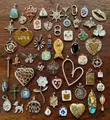 Sortierte Vintage-DIY-Anhänger in Herz- und Sternform für individuellen Schmuck - Herz-Stil (4)