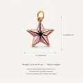Vue détaillée des dimensions et spécifications du pendentif étoile rose et violet pour bijoux - Style 13 Pendentif Étoile Blanche