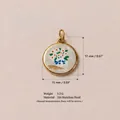 Detailed view of 316 stainless steel floral pendant with 18K gold plating and measurements. - Number 4 Tree Pendant
