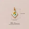 Detailed dimensions and material specs for the sunflower stainless steel pendant - No. 7 Sunflower Locket