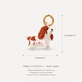 Adorable brown and white cartoon puppy dog charm pendant made of durable copper metal - Beagle Puppy