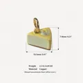 Adorable handmade yellow cake pendant charm crafted in copper for DIY jewelry making - Mango Cake Pendant