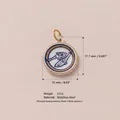 Durable stainless steel round fish pendant accessory with 18K gold plated ring - Bird Charm (6109955060385) / 17.7x15mm / White/Blue