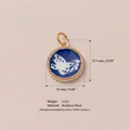 15mm blue and white butterfly stainless steel pendant with 18K gold plating and size data - No.4 Small Bird Pendant