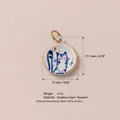 Small blue cat enamel pendant accessory in 18K gold plated stainless steel material - No.9 Stripe Cat Pendant
