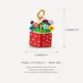 Vibrant enamel flower basket charm pendant in colorful finish with gold alloy loop - Red Book Flower Bouquet-6