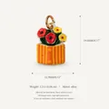 Colorful enamel flower book pendant charm 18K gold plated alloy jewelry accessory - Orange Book Flower Bouquet-8