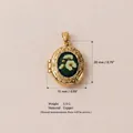 Pendentif médaillon floral doré vintage 20mm x 15mm, détails en cuivre pour bijoux - Fleur Blanche (No.2)