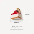 Cute strawberry cake pendant DIY jewelry charm accessory made of durable copper material - Strawberry Cupcake Pendant