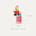 Exquisite colorful enamel flower pendant made of alloy with vacuum 18K gold plating - Pink Book Flower Bouquet-1