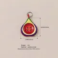 Colorful stainless steel fruit button pendant for DIY jewelry making and craft projects - Eggplant Pendant