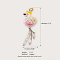 Handmade elegant copper swan pendant with yellow crown and pearl drops for DIY jewelry - No. 5 Crown Swan Artificial Pearl Pendant