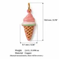 Colorful mini ice cream cone pendant charm made of high-quality copper for DIY jewelry - Ice Cream Pendant