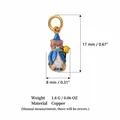 Cute enamel cat wizard pendant in copper for DIY jewelry with size and weight info - No. 7 Magic Cat Pendant