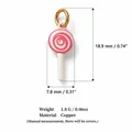 Pink and white lollipop pendant charm made of copper for DIY jewelry making - Lollipop Pendant