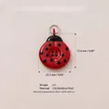 Detailed dimensions of red and black ladybug button pendant made of 316 stainless steel - Ladybug Pendant