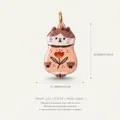Handcrafted cute copper cat pendant charm with flower detail for DIY jewelry making - 8 Pink Cat Pendant (Pendant Only (Without Chain))