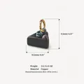 Cute miniature copper cake pendant charm shown with size and weight specifications - Chocolate Layered Cake Pendant