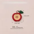 Unique red apple button pendant charm in 316 stainless steel for DIY jewelry crafts - Red Apple Pendant
