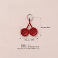 Red button cherry pendant charm in 316 stainless steel for DIY jewelry making - Cherry Pendant